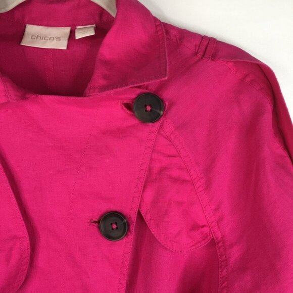 Chico's Women's Size 2 Linen Jacket Top - Picture 6 of 9